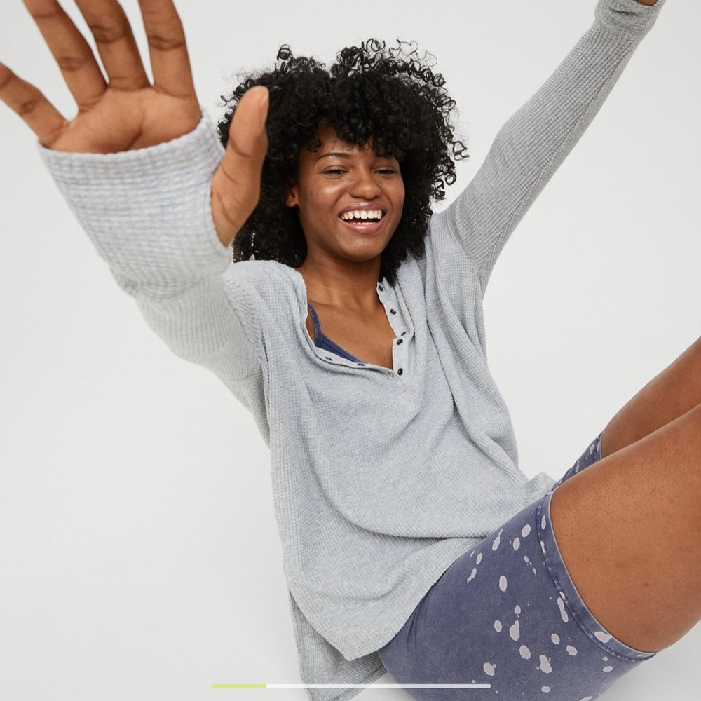 Offline Aerie Waffle Knit Henley M